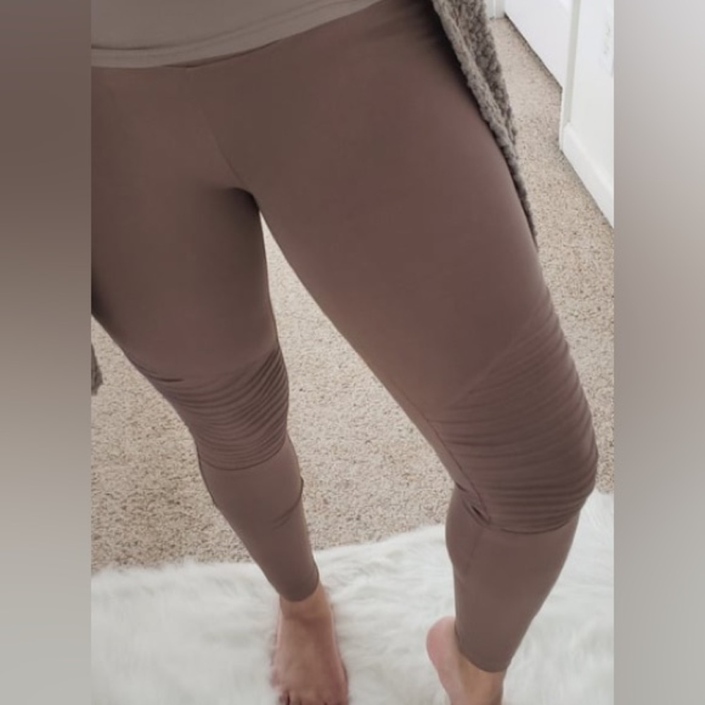 Premium Cotton  Moto Leggings
- Mocha